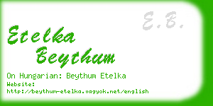 etelka beythum business card